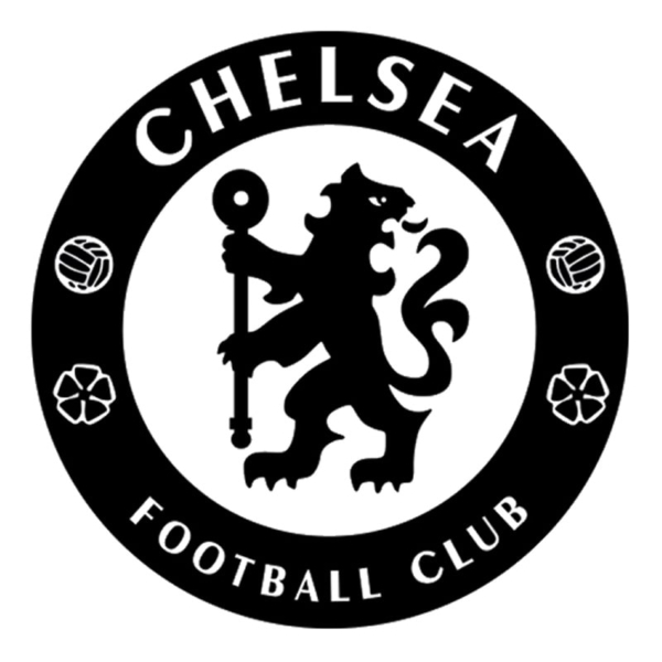 Fodbold wallsticker. Stort Chelsea Logo i sort. 60x60cm