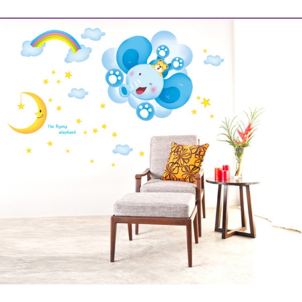 Wallsticker med en sød flyvende elefant. 60x90cm. Wallsticker med en sød flyvende elefant. 60x90cm. - Image 2