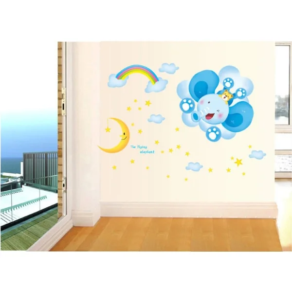 Wallsticker med en sød flyvende elefant. 60x90cm. Wallsticker med en sød flyvende elefant. 60x90cm. - Image 3