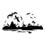 Stor dinosaurus wallsticker. Fascinerende dino verden. 75x138cm Mobil, PC og tablet tilbehør