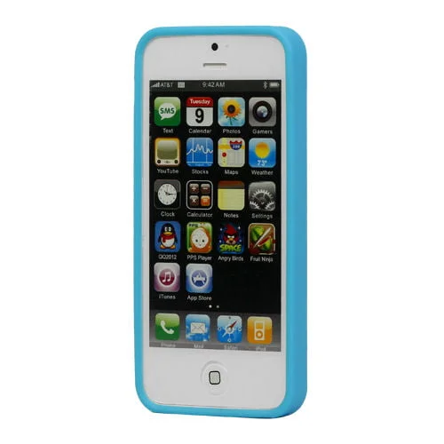 Dots gummi cover til iPhone 5/5S/SE. Blå/hvid. Dots gummi cover til iPhone 5/5S/SE. Blå/hvid. - Billede 4