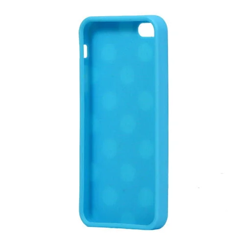Dots gummi cover til iPhone 5/5S/SE. Blå/hvid. Dots gummi cover til iPhone 5/5S/SE. Blå/hvid. - Billede 5