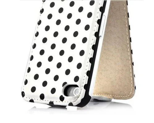 Dots Leather case med magnet flip til iPhone 4/4S. Hvid. Dots Leather case med magnet flip til iPhone 4/4S. Hvid. - Image 3