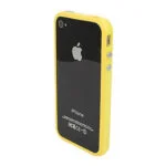 iPhone 4/4S hård gummi bumper. Gul. Mobil, PC og tablet tilbehør