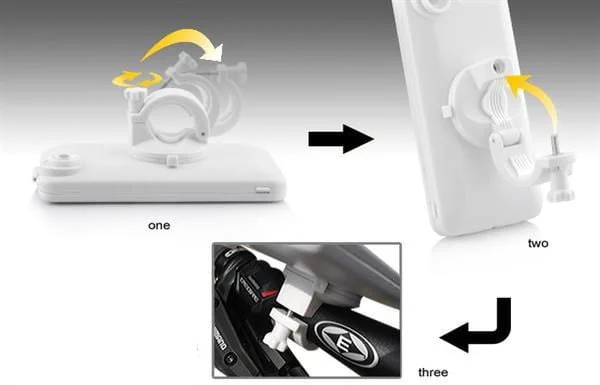 Vandtæt cykelholder / styrholder til iPhone 5/5S. Hvid. Vandtæt cykelholder / styrholder til iPhone 5/5S. Hvid. - Image 2