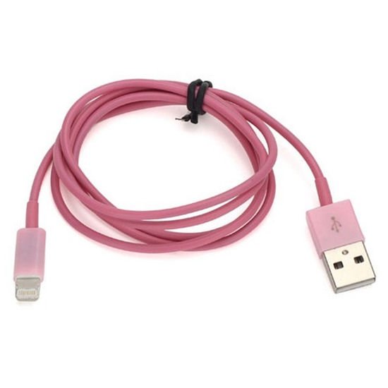 Lightning-USB Datakabel. 1 m. Pink.