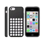 Flot silikonecover i cirkeldesign til iPhone 5C. Sort. Mobil, PC og tablet tilbehør