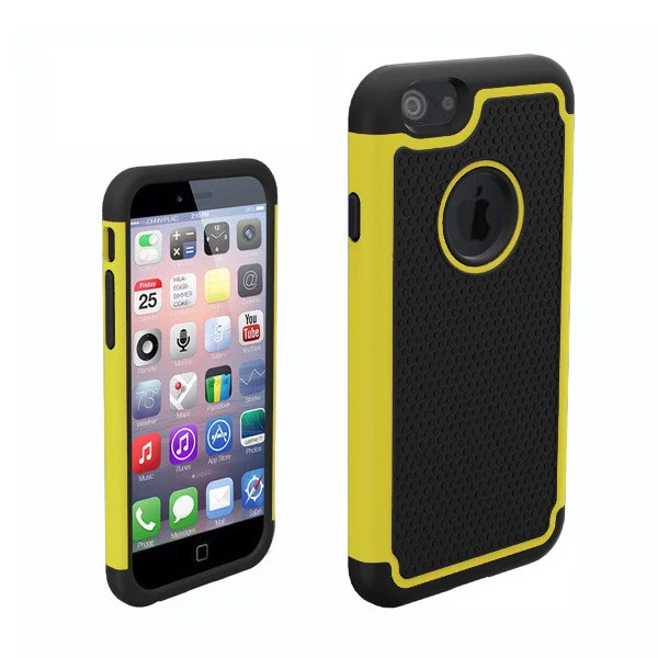 2 i 1 fodbold-mønstret cover til iPhone 6/6S. Gul. 2 i 1 fodbold-mønstret cover til iPhone 6/6S. Gul. - Image 4