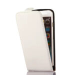 Læder top-flip cover til iPhone 6/6S. Hvid. Mobil, PC og tablet tilbehør