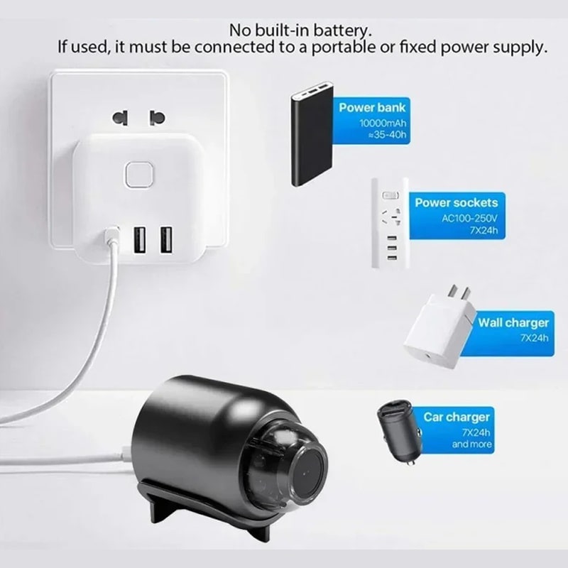 X5 WiFi Mini Overvågningskamera med 1080P, Lyd, Nattesyn og Fjernadgang X5 WiFi Mini Overvågningskamera med 1080P, Lyd, Nattesyn og Fjernadgang - Image 13