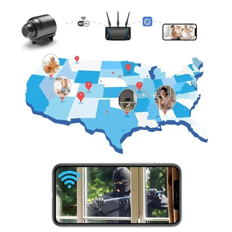 X5 WiFi Mini Overvågningskamera med 1080P, Lyd, Nattesyn og Fjernadgang X5 WiFi Mini Overvågningskamera med 1080P, Lyd, Nattesyn og Fjernadgang - Image 9