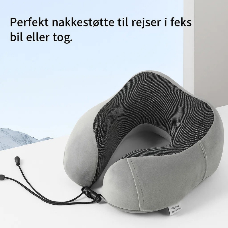 M-formet Memory Foam Rejsepude – Ergonomisk Nakke- og Hovedstøtte med Vaskbart Betræk (Sort) M-formet Memory Foam Rejsepude – Ergonomisk Nakke- og Hovedstøtte med Vaskbart Betræk (Sort) - Image 2