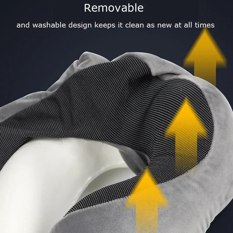 M-formet Memory Foam Rejsepude – Ergonomisk Nakke- og Hovedstøtte med Vaskbart Betræk (Sort) M-formet Memory Foam Rejsepude – Ergonomisk Nakke- og Hovedstøtte med Vaskbart Betræk (Sort) - Image 4