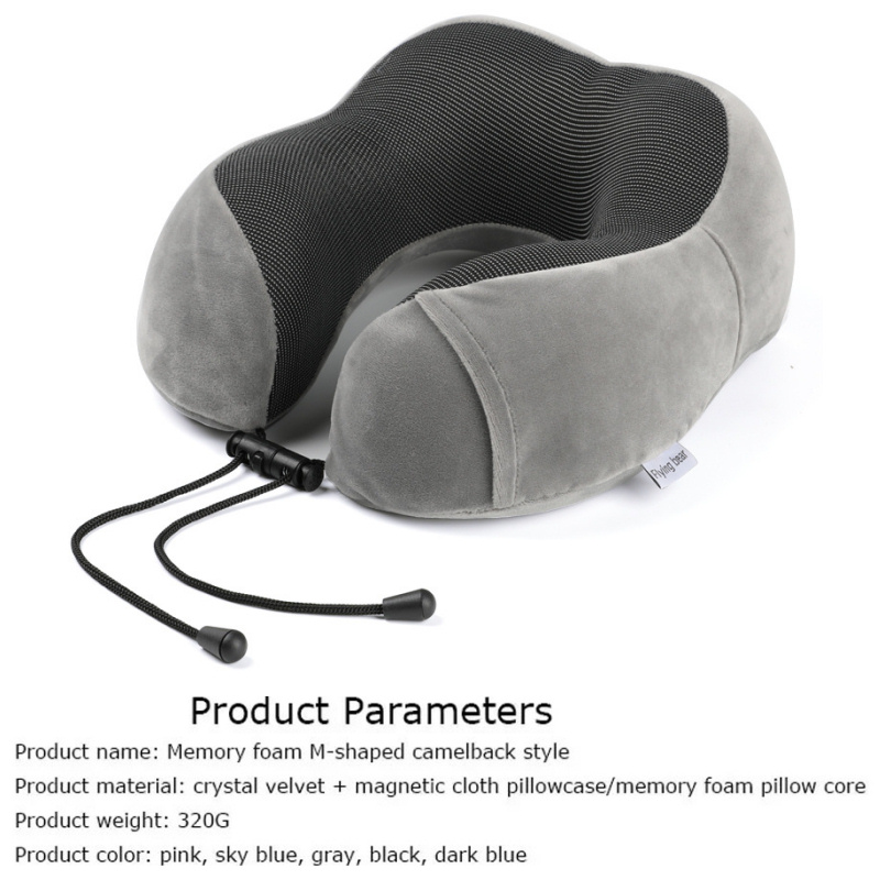 M-formet Memory Foam Rejsepude – Ergonomisk Nakke- og Hovedstøtte med Vaskbart Betræk (Sort) M-formet Memory Foam Rejsepude – Ergonomisk Nakke- og Hovedstøtte med Vaskbart Betræk (Sort) - Image 8