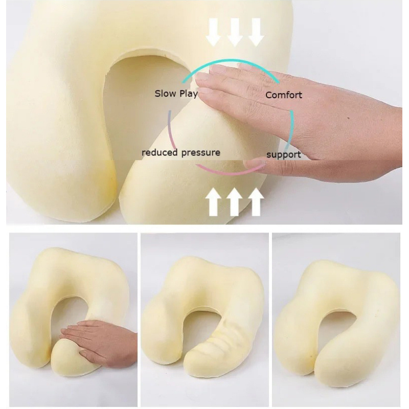 M-formet Memory Foam Rejsepude – Ergonomisk Nakke- og Hovedstøtte med Vaskbart Betræk (Sort) M-formet Memory Foam Rejsepude – Ergonomisk Nakke- og Hovedstøtte med Vaskbart Betræk (Sort) - Image 9