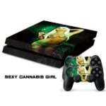 PS4 skin til konsol og to controllere. Sexy Cannabis Girl. Mobil, PC og tablet tilbehør