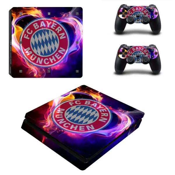 PS4 Slim skin til konsol og to controllere.Bayern-logo i flammer PS4 Slim skin til konsol og to controllere.Bayern-logo i flammer - Image 3