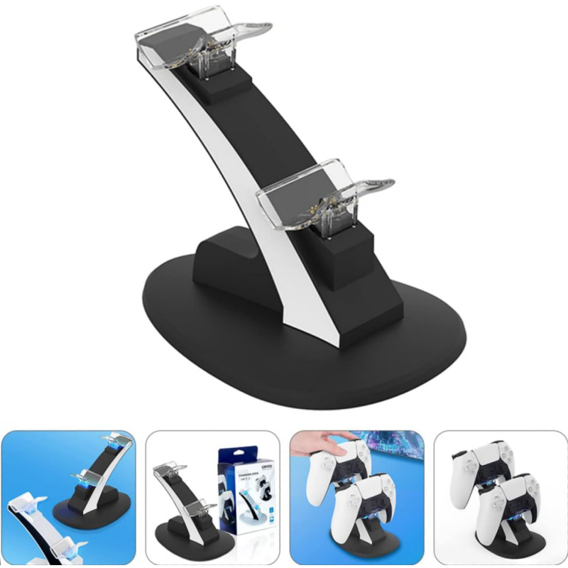 Playstation 5 Controller dual charger. Bluelight Charging Dock. Sort. Playstation 5 Controller dual charger. Bluelight Charging Dock. Sort. - Image 5