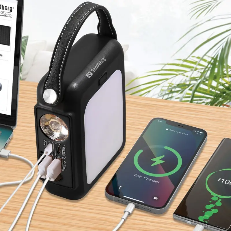 Sandberg Hand Crank Powerbank 20000. Nødgenerator, LED-lampe og lommelygte. Sandberg Hand Crank Powerbank 20000. Nødgenerator, LED-lampe og lommelygte. - Image 2