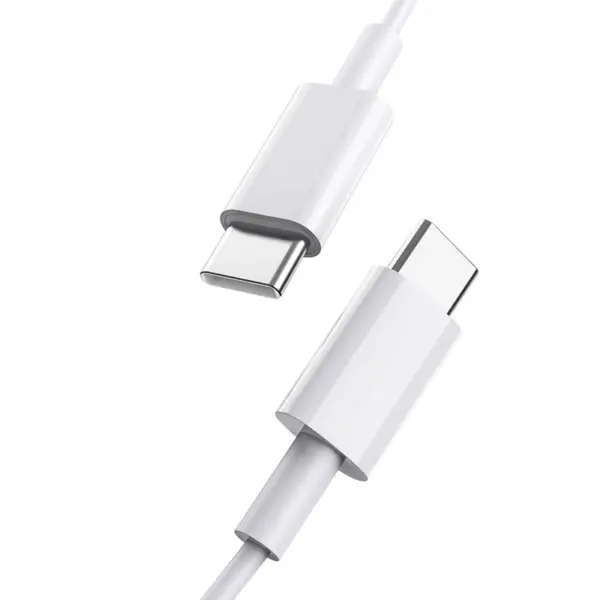 USB-C til USB-C opladekabel. 60W hurtigopladerkabel. Hvid. 2 m. - Image 2