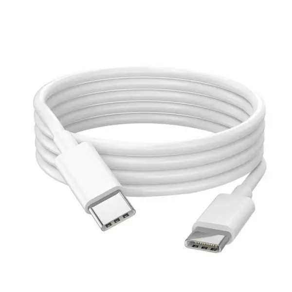 USB-C til USB-C opladekabel. 60W hurtigopladerkabel. Hvid. 2 m. - Image 3