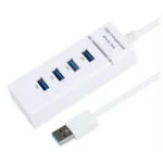 4-Ports USB 3.0 Hi-Speed Hub. Hvid. Mobil, PC og tablet tilbehør