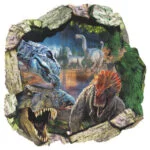 Dinosaurus wallsticker. Hul i væggen. 50x50cm. Mobil, PC og tablet tilbehør